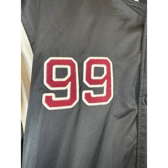 Varsity Bomber Button Up Jacket Hollister 99 Black Los Angeles California Sz M - Picture 3 of 16